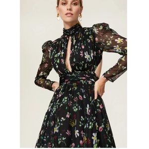 Mac Duggal floral long sleeve gown size 6